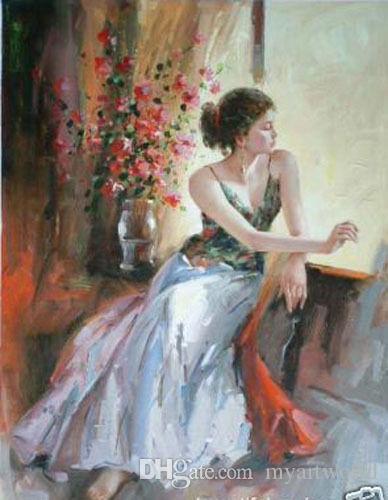 388x500 Nobility Women,pure Handpainted Impressionism Art Oil Painting - Woman Painting On Canvas