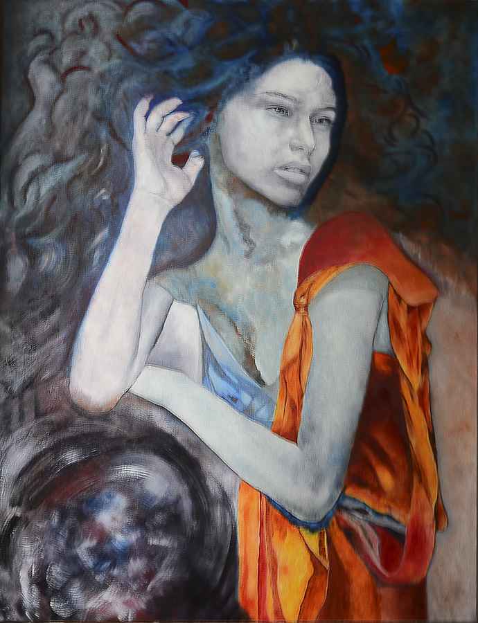 690x900 Paintings Of Women - Woman Painting On Canvas