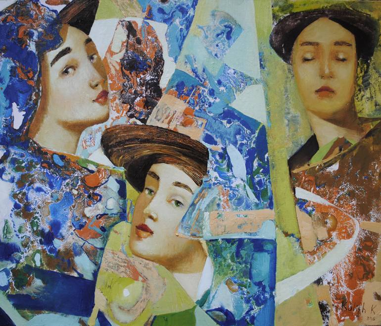 770x658 Saatchi Art Original Oil Painting, Abstract On Canvas,modern - Woman Painting On Canvas