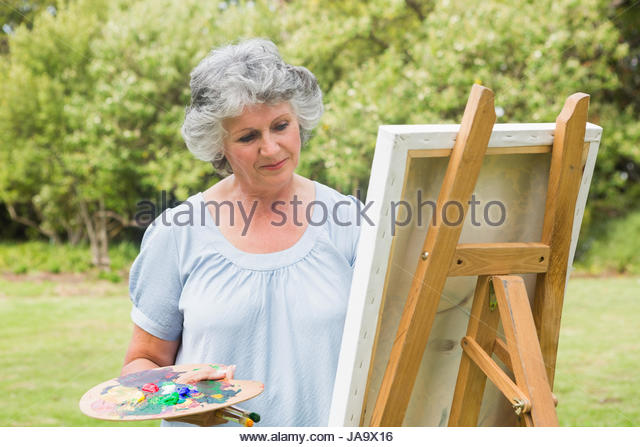 640x447 Woman Painting Canvas Smiling Stock Photos Amp Woman Painting - Woman Painting On Canvas