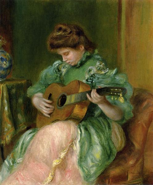 496x600 Woman With A Guitar, C.1896 - Woman Playing Guitar Painting