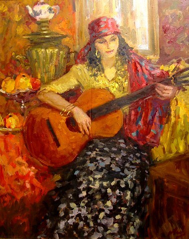 379x480 Women With Guitars Art Of The Russias - Woman Playing Guitar Painting