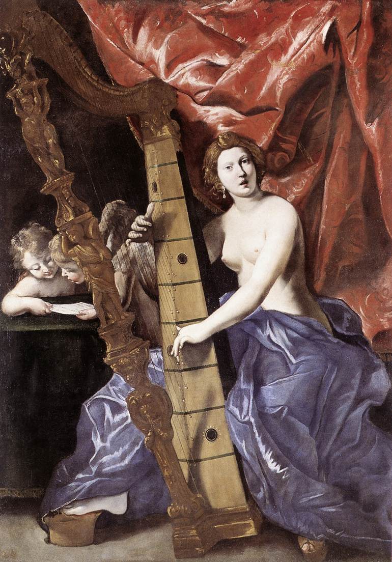 770x1104 Filelanfranco, Giovanni - Woman Playing Harp Painting