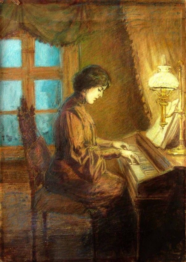 603x850 The 758 Best Pianos Images On Music, Classical Music - Woman Playing Piano Painting