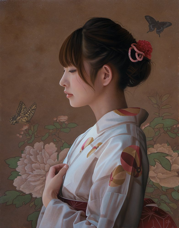 580x740 The Gorgeous Portraits Of These Japanese Women Aren'T Photos Or Cg - Woman Portrait Painting