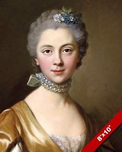 240x300 Beautiful Woman Pearl Necklace 18th Century Portrait Painting Art - Woman Portrait Painting