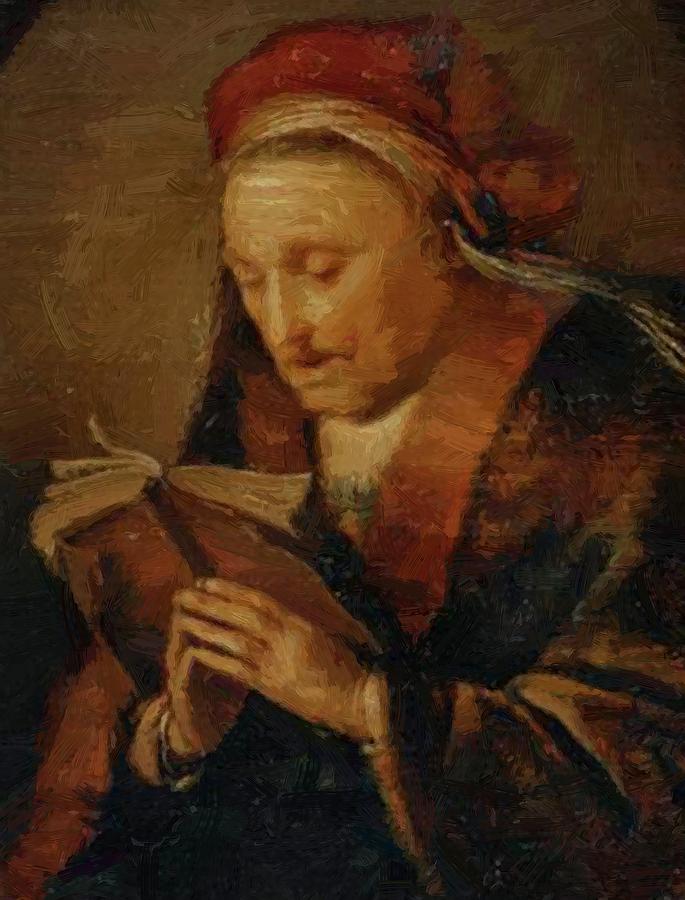 685x900 Old Woman Praying Painting By Dou Gerrit - Woman Praying Painting