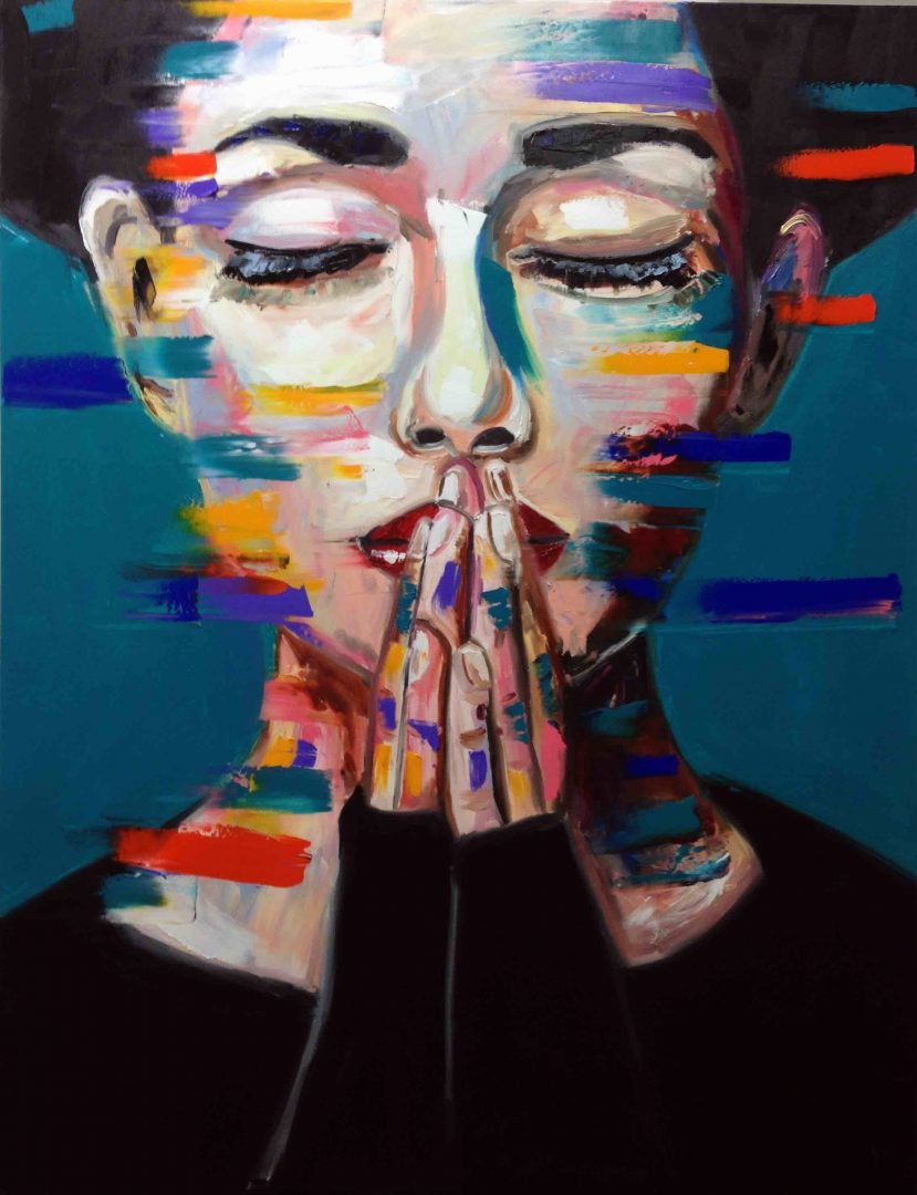 829x1080 Woman Praying Painting Oil On Canvas Upgraded Print - Woman Praying Painting