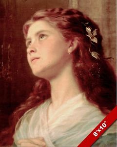 240x300 Beautiful Girl Young Woman Praying Oil Painting Art Real Canvas - Woman Praying Painting