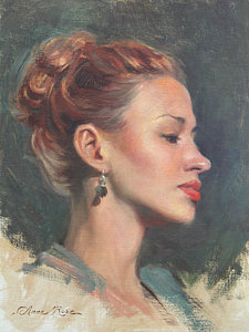 225x300 Jessie In Profile Painting By Anna Rose Bain - Woman Profile Painting