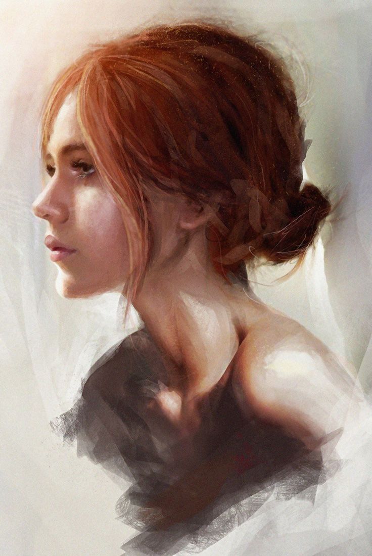 736x1100 Afternoon Sketch - Woman Profile Painting