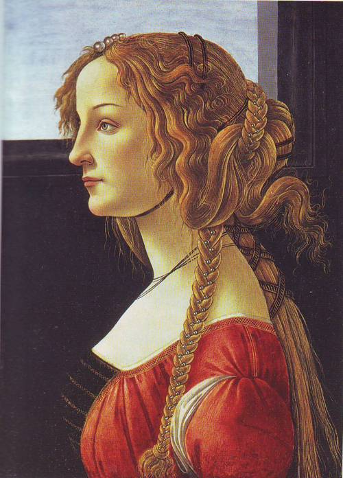 500x696 Profile Portrait Of A Young Woman Painting Studio Of Botticelli - Woman Profile Painting