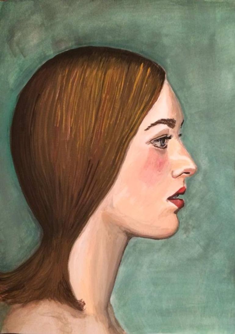 770x1094 Saatchi Art Woman In Profile Painting By Elizabeth Thompson - Woman Profile Painting