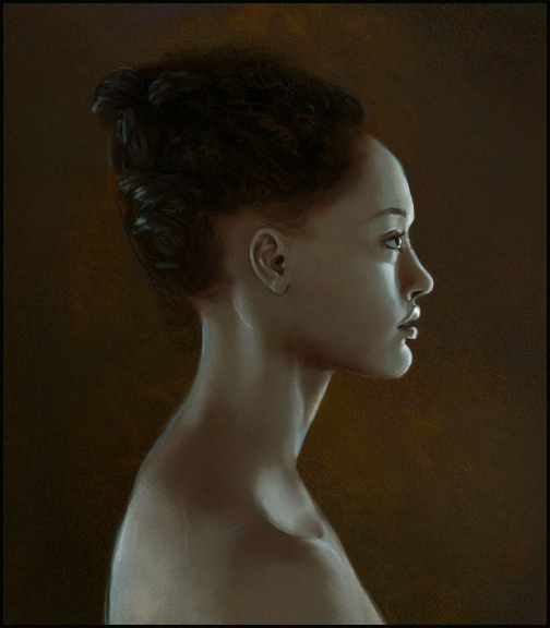 504x576 Sketchpaint Female Profile By Jezebel - Woman Profile Painting
