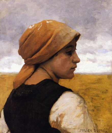 440x520 Peasant Woman In Profile Painting - Woman Profile Painting