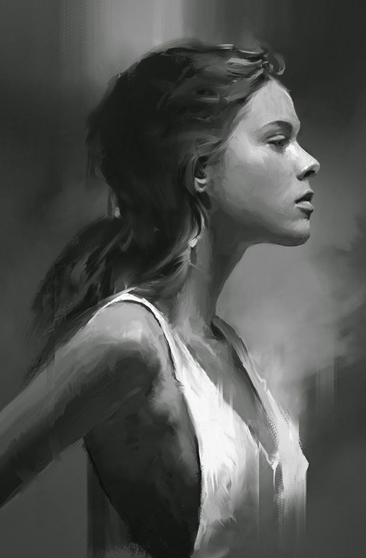 736x1120 Artist David Seguin - Woman Profile Painting