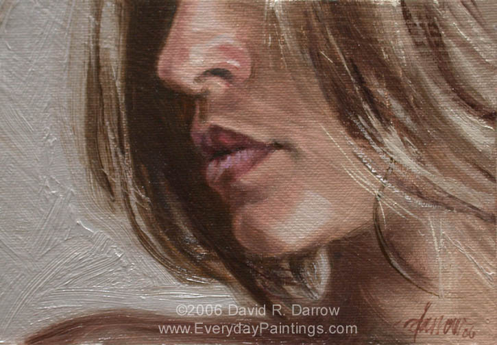 725x504 Everyday Paintings An Oil Painting Project By David R. Darrow - Woman Profile Painting