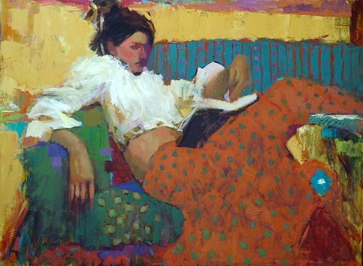 Woman Reading A Book Painting
