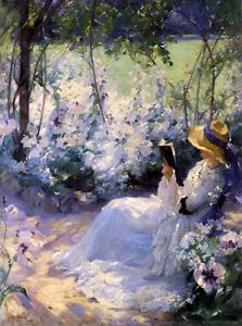 223x300 Lady Woman Reading Book Delicious Solitude Painting By Frank - Woman Reading A Book Painting