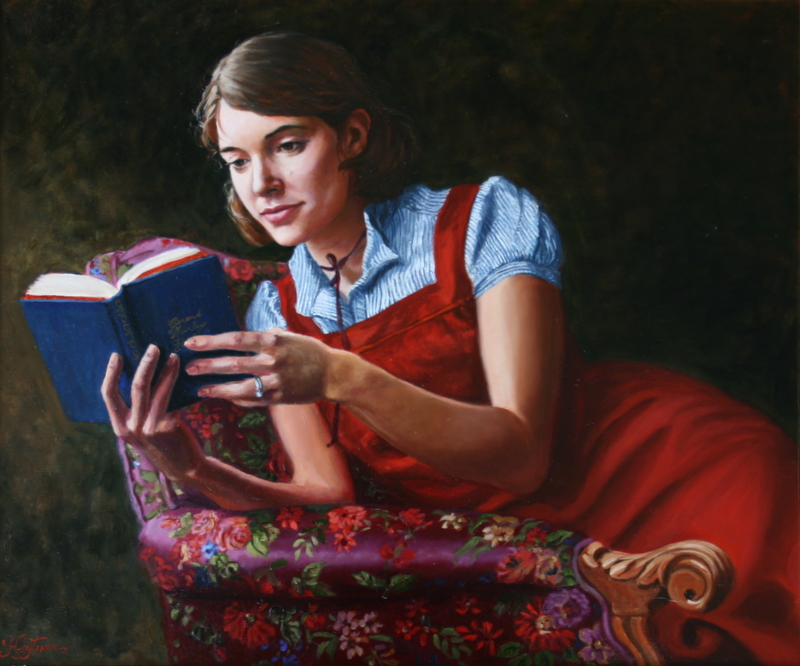 800x666 No Frigate Like A Book Retouched Nona Hyytinen Portraits - Woman Reading A Book Painting