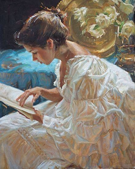 440x550 Pin By Stephanie Sullivan On Art Woman Reading - Woman Reading A Book Painting