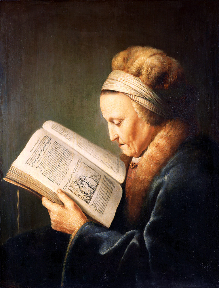 761x1000 Filegerard Dou - Woman Reading Bible Painting