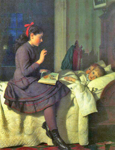 382x500 Love, Marriage, And Family - Woman Reading Bible Painting