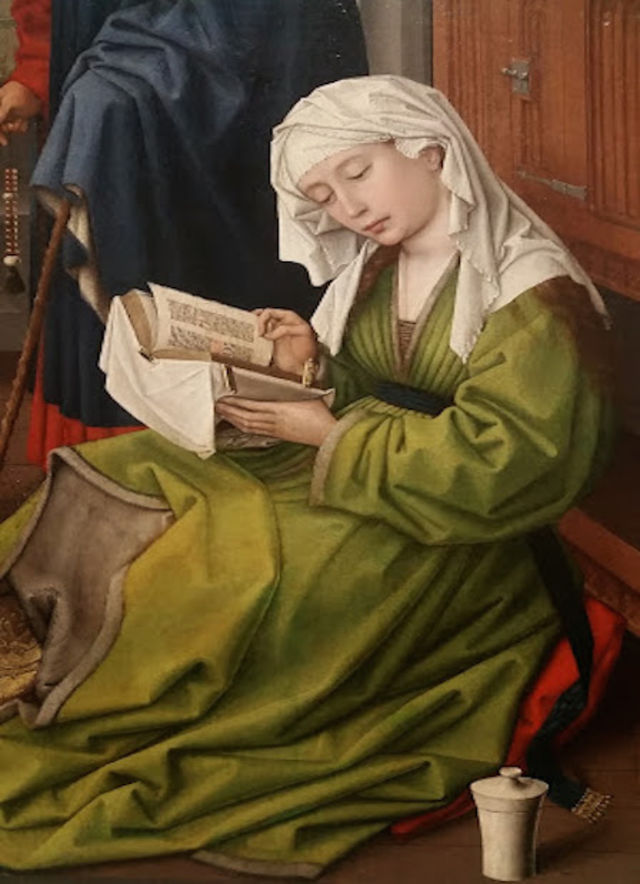 640x884 Books Of Art 20 Medieval And Renaissance Women Reading Playbuzz - Woman Reading Bible Painting