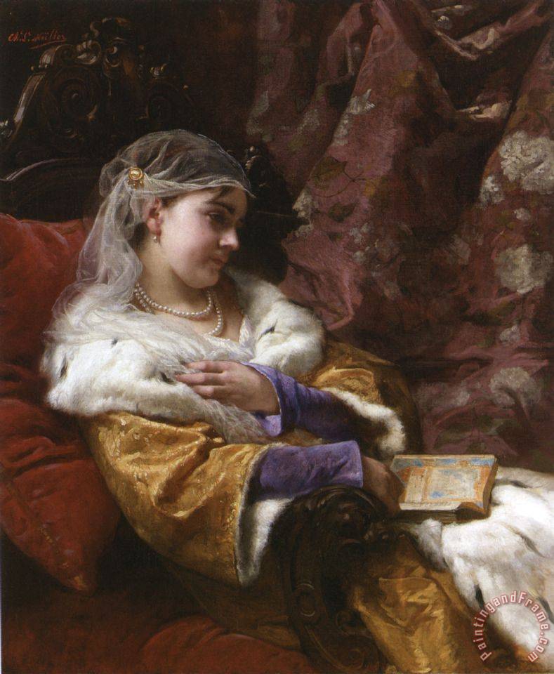 789x960 Charles Louis Lucien Muller A Woman Reading Painting - Woman Reading Painting
