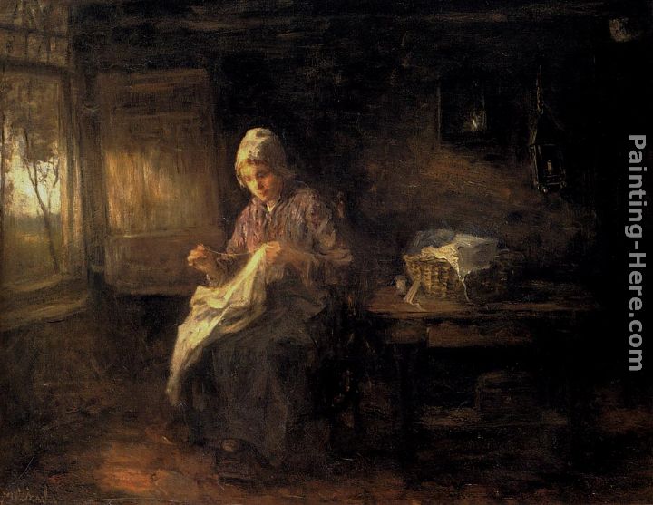 720x557 Jozef Israels A Woman Sewing Painting Anysize 50% Off - Woman Sewing Painting