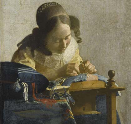 420x400 Vermeer's Women The Fitzwilliam Museum In Cambridge Embraces - Woman Sewing Painting