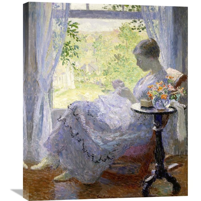 700x700 Global Gallery - Woman Sewing Painting