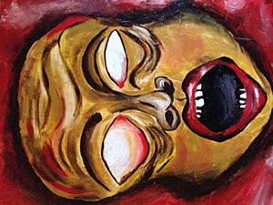 300x225 Woman Screaming Art - Woman Shouting Painting