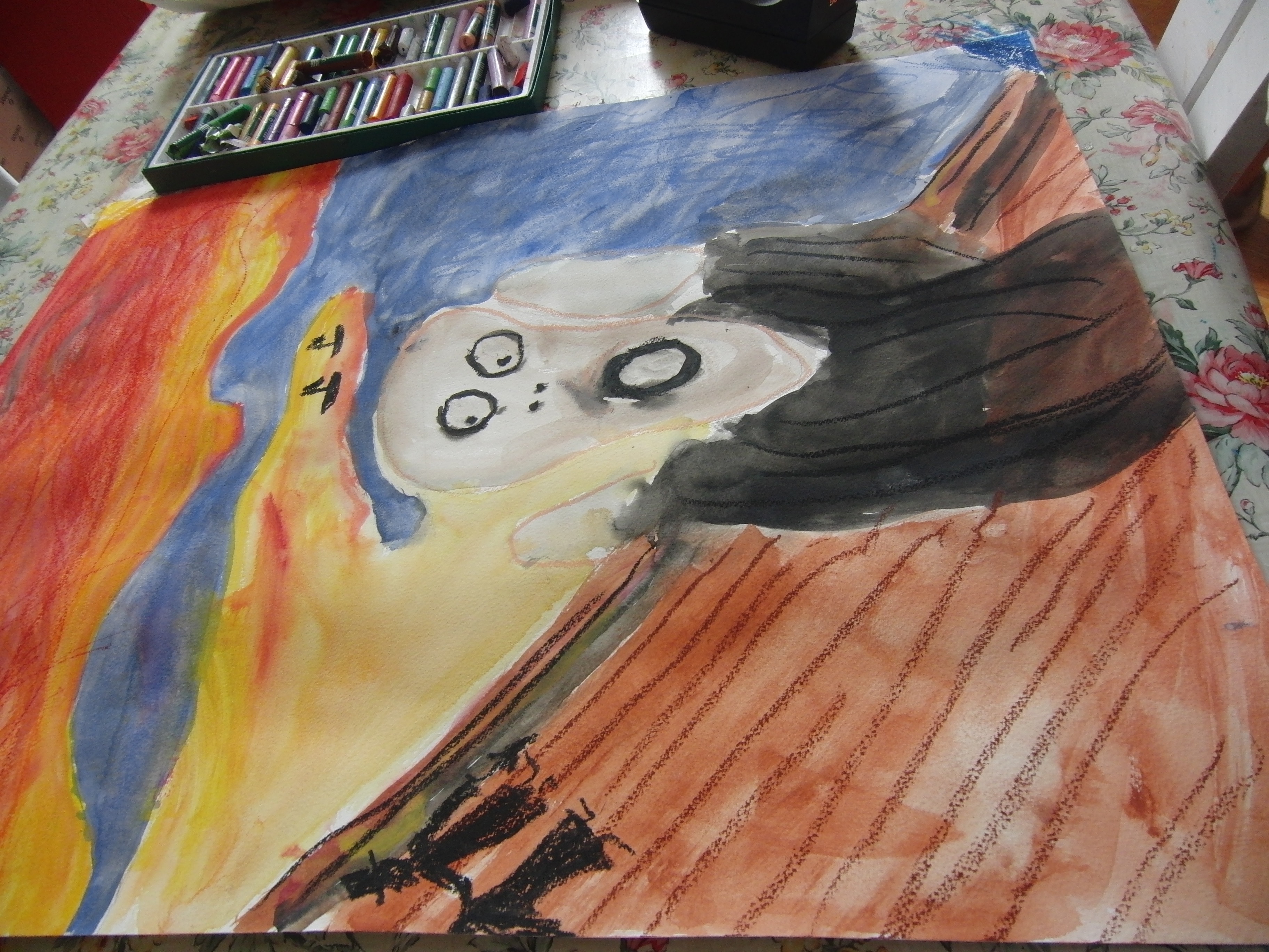 3648x2736 Edvard Munch And His Little Screamers! Emma's Art Room - Woman Shouting Painting