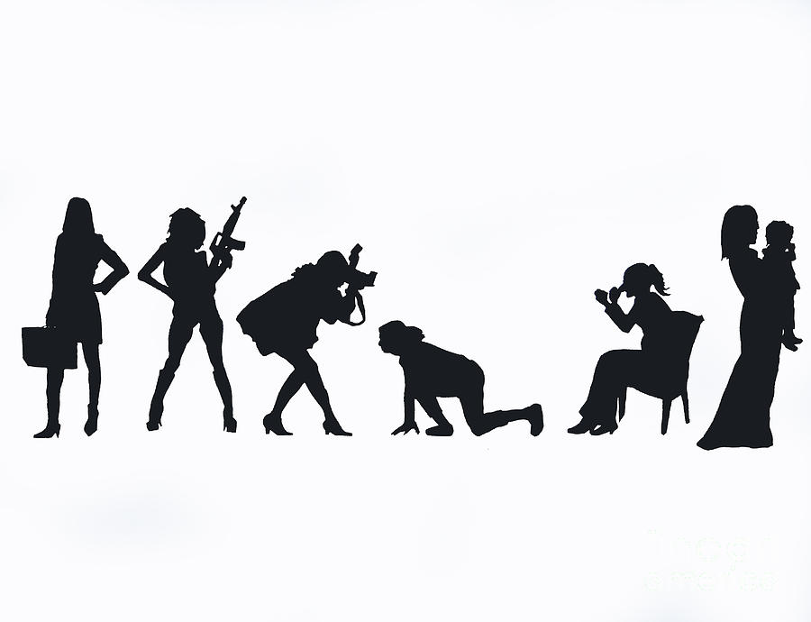 900x690 Silhouettes Of A Woman Painting By Laura Charlesworth - Woman Silhouette Painting