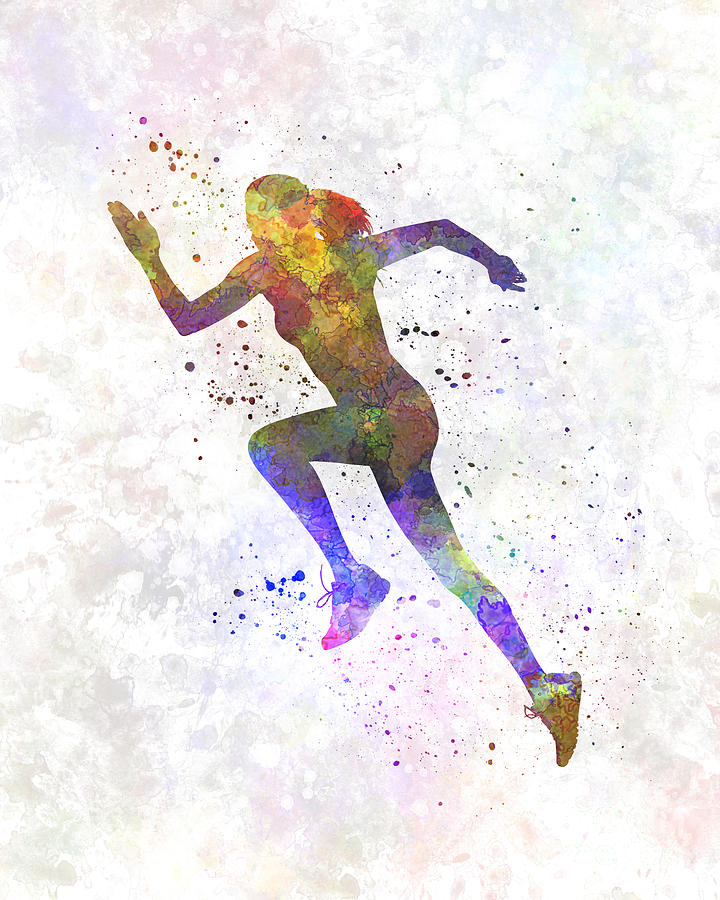 720x900 Woman Runner Running Jogger Jogging Silhouette 03 Painting By - Woman Silhouette Painting