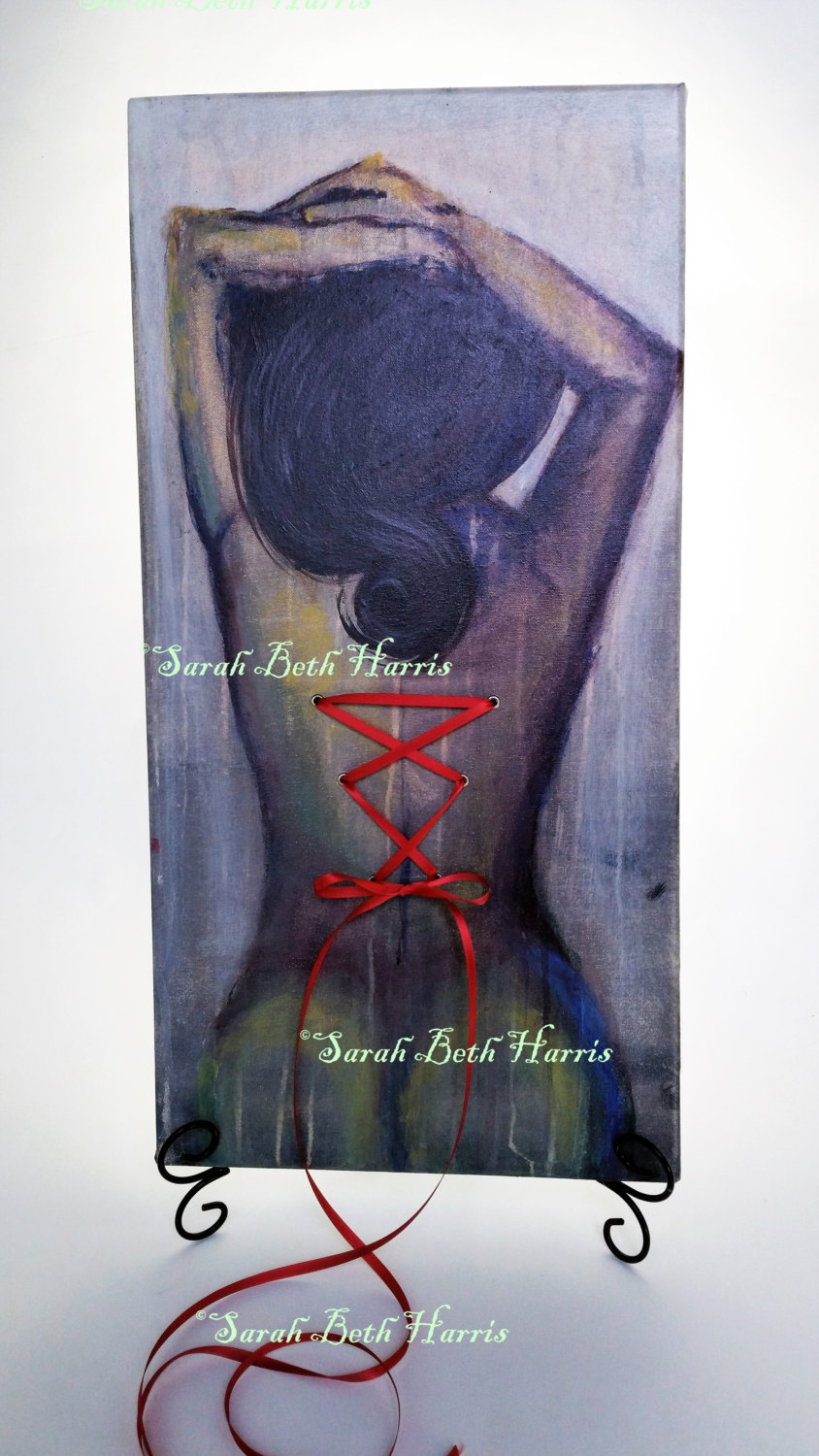 844x1500 Original Handpainted Painting Wall Art Design Decor Woman - Woman Silhouette Painting