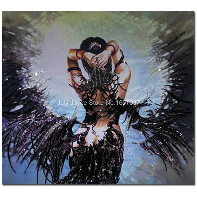 640x640 Back Side Of Girl Woman Silhouette Diamond Painting Human - Woman Silhouette Painting