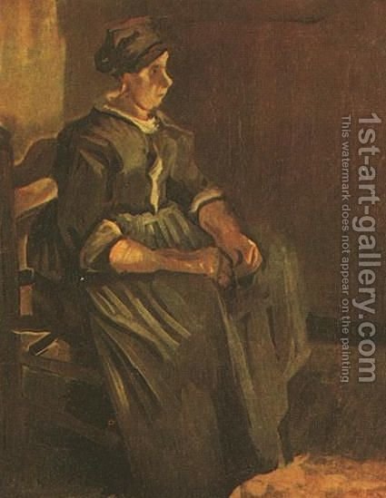 425x549 Peasant Woman Sitting On A Chair Vincent Van Gogh Reproduction - Woman Sitting In Chair Painting