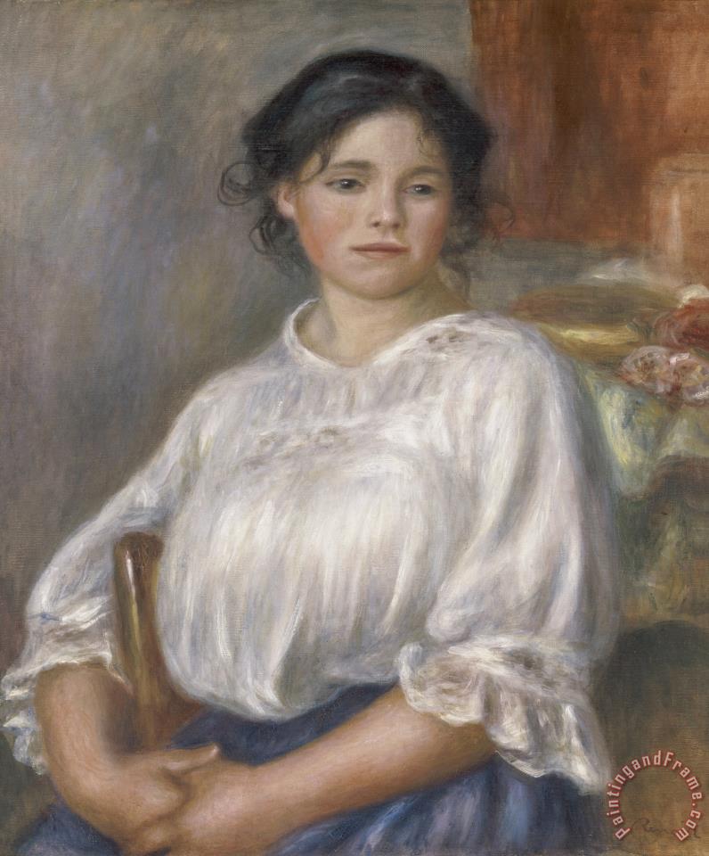 796x960 Pierre Auguste Renoir Young Girl Sitting On A Chair Painting - Woman Sitting In Chair Painting