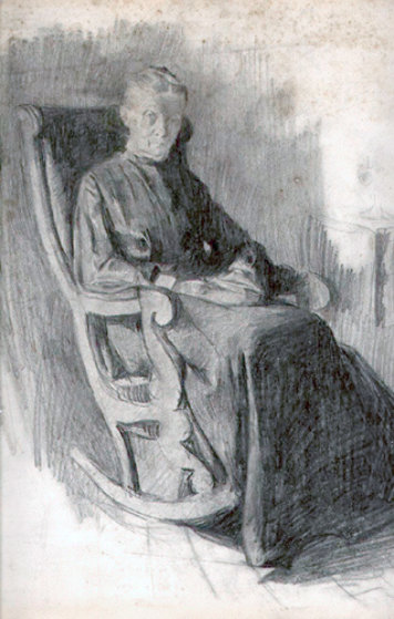 356x559 Woman In Rocking Chair 1902 By William Balfour Ker - Woman Sitting In Chair Painting