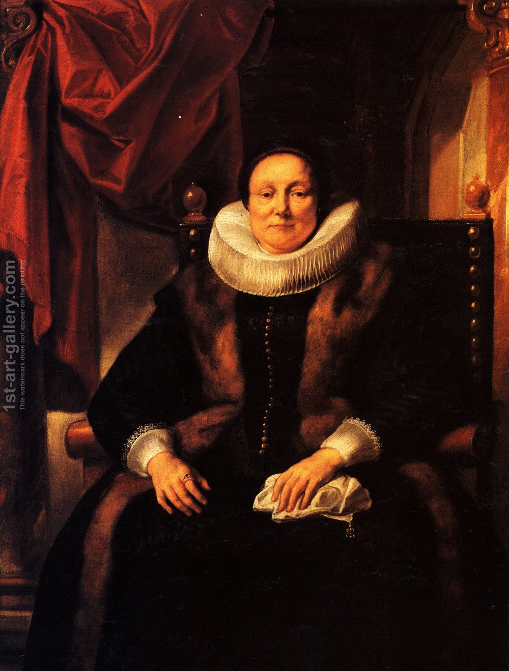 1000x1319 Portrait Of A Lady Sitting In A Chair Jacob Jordaens Reproduction - Woman Sitting On Chair Painting