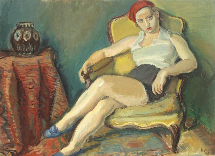 750x547 Woman In Yellow Chair, 1933 - Woman Sitting On Chair Painting