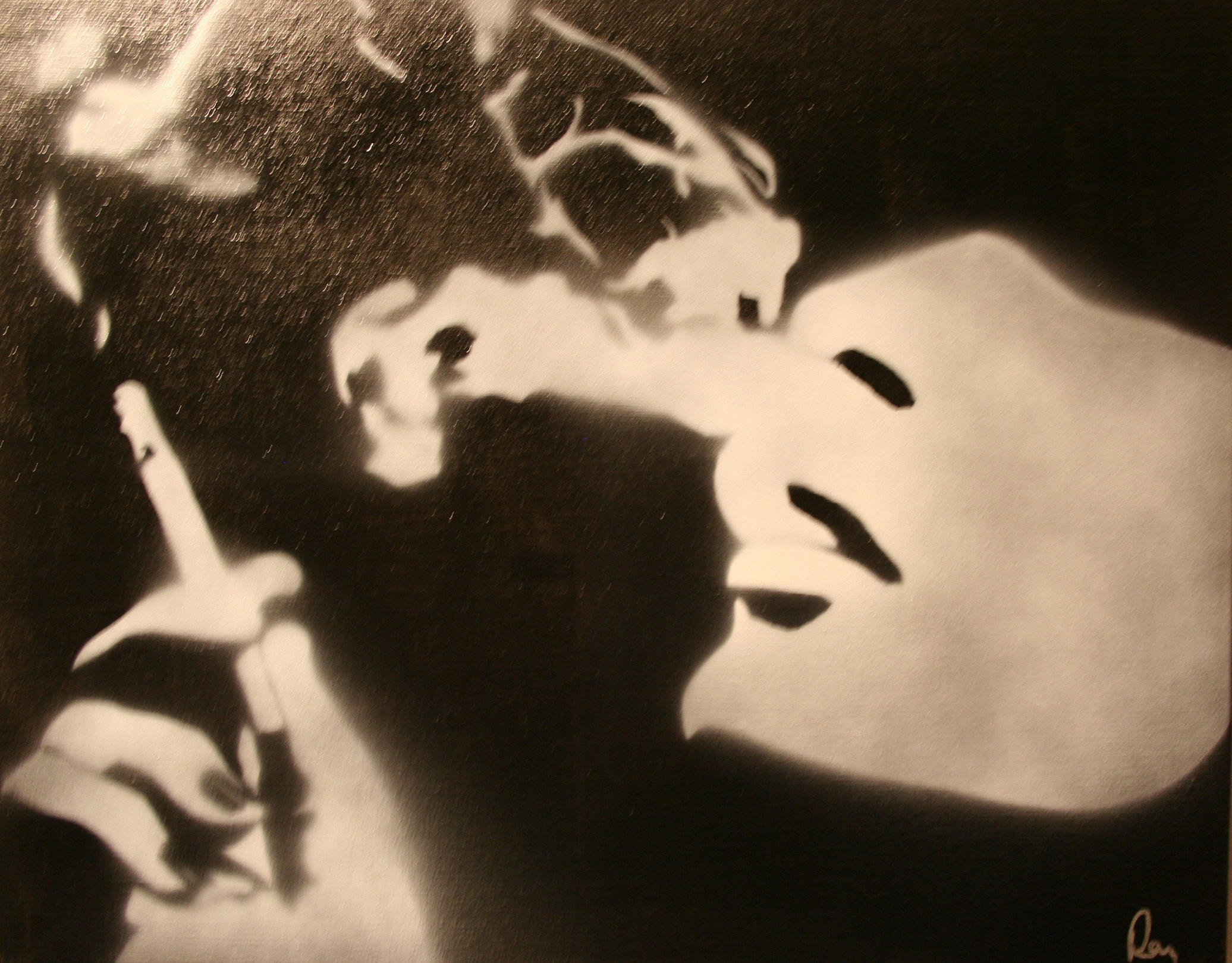 2072x1620 Smoking Ray Ferrer - Woman Smoking Painting