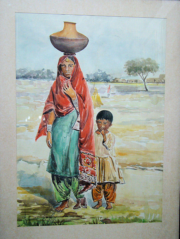 600x799 Rural Area Woman And Child Painting By Unknow - Woman With Child Painting
