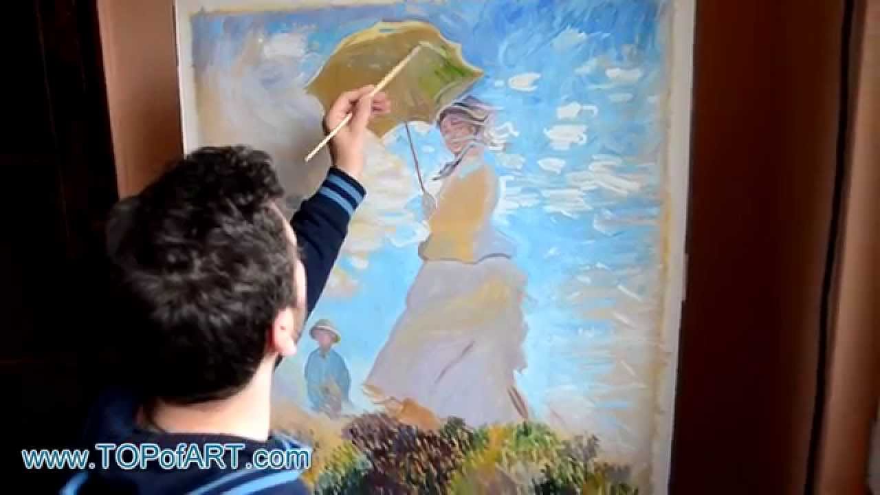 1280x720 Monet - Woman With Parasol Painting