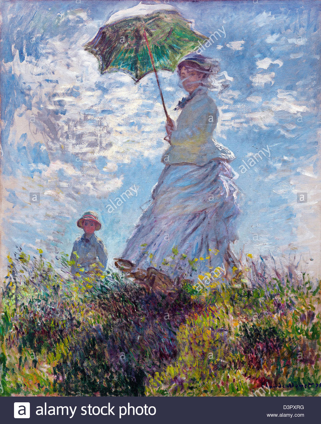 1053x1390 Claude Monet, Woman With A Parasol - Woman With Parasol Painting