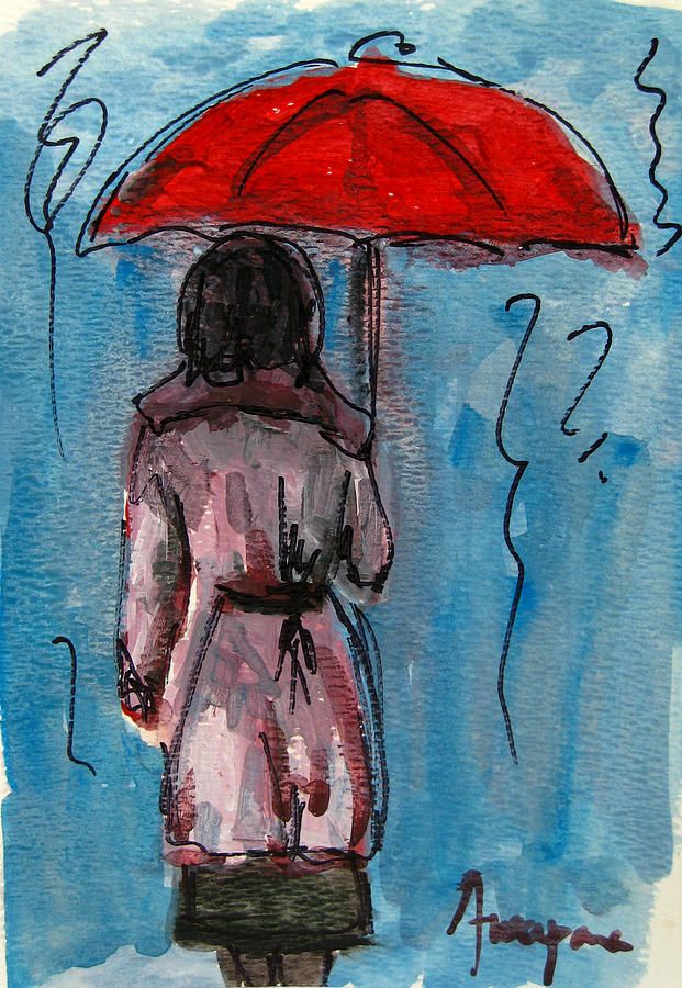 621x900 Woman Under A Red Umbrella Canvas Print Canvas Art By Patricia - Woman With Red Umbrella Painting