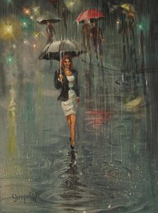 223x300 Woman With Umbrella Paintings Pixels - Woman With Umbrella Painting
