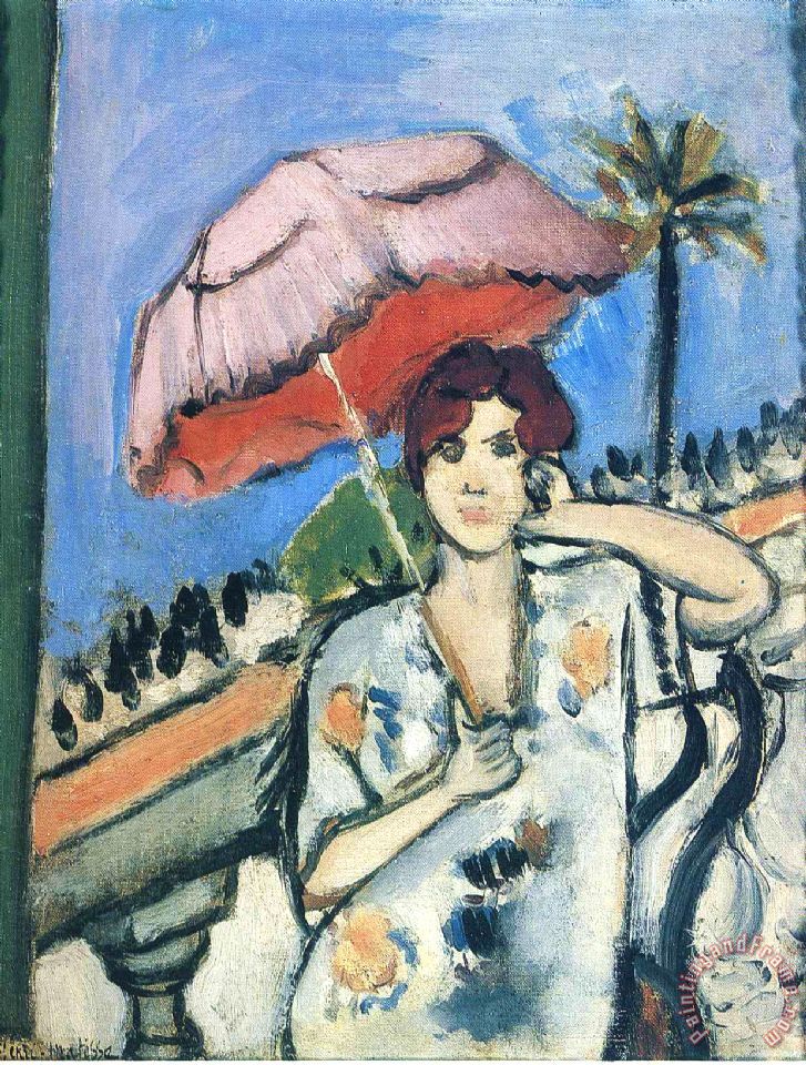 727x960 Henri Matisse Woman With Umbrella Painting - Woman With Umbrella Painting